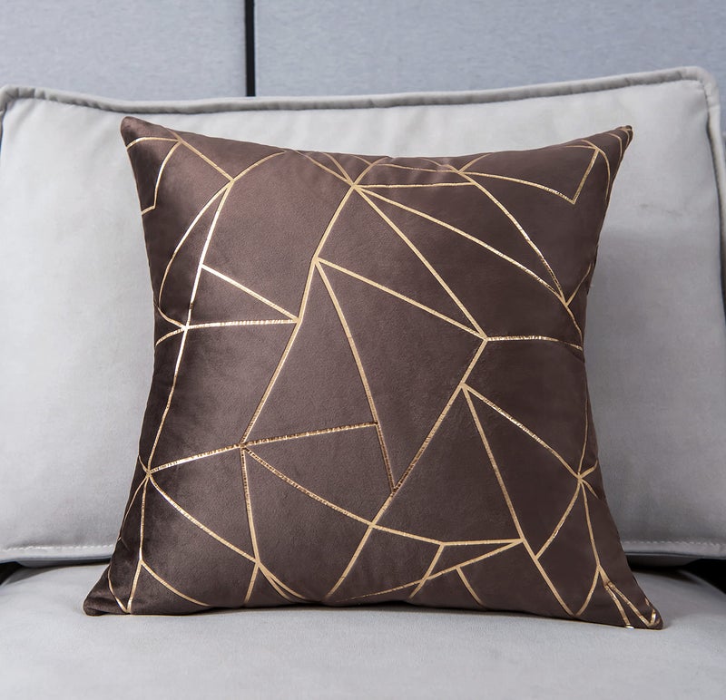 YONGLIU YONGLIU Throw Pillow Covers Velvet Decorative 2 Packs Ultra-Soft Cushion Case for Christmas Sofa Bedroom Car Living Room (Coffee  20""X20"")  - Image 2