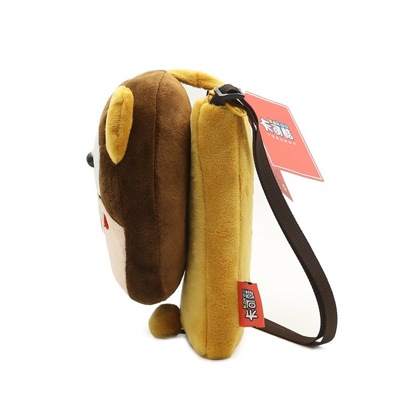 Plush Kids Crossbody Bag, Monkey Animal Design, Soft Lightweight Shoulder Bag for Daily Outings - Image 3