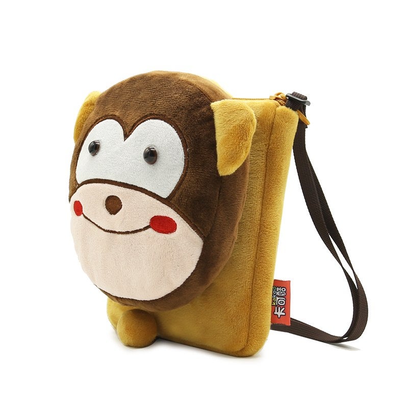 Plush Kids Crossbody Bag, Monkey Animal Design, Soft Lightweight Shoulder Bag for Daily Outings - Image 2