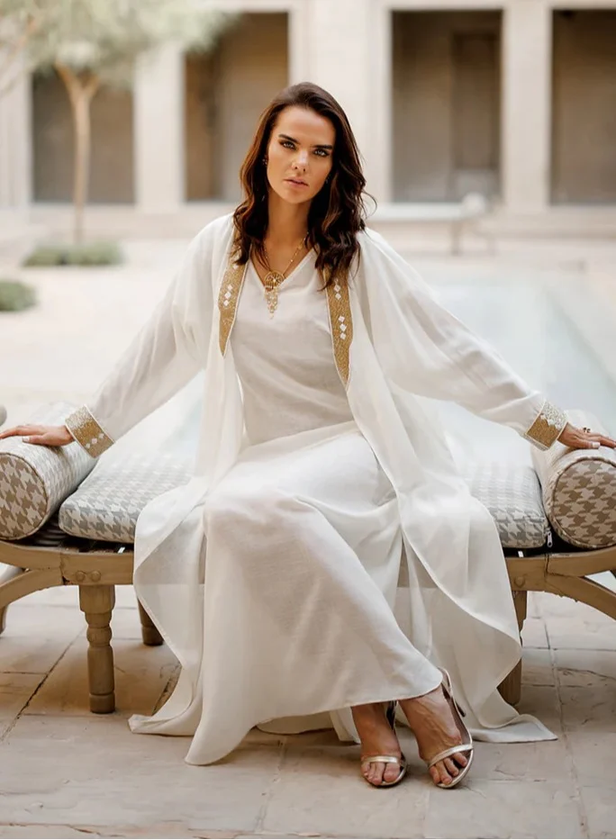 MAISON ARABELLE FARAH OFFWHITE ABAYA