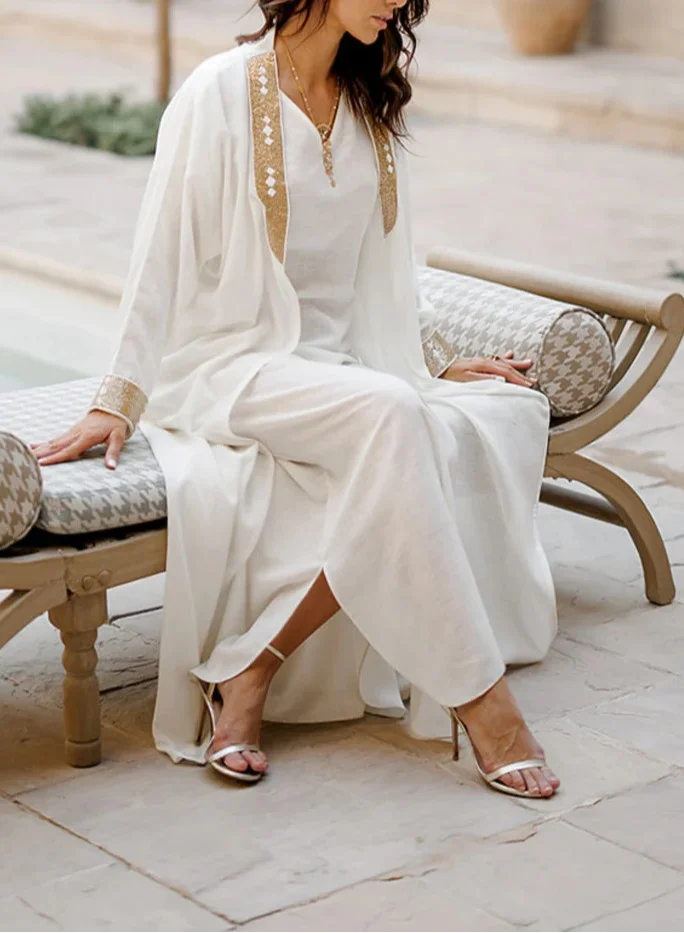 MAISON ARABELLE FARAH OFFWHITE ABAYA