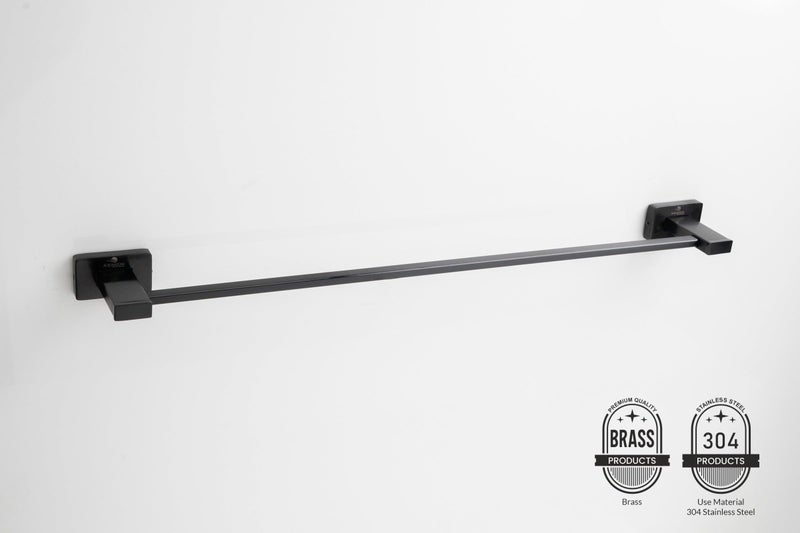 AQUARIUM Parth Metal Silk Series Towel Bar ? Premium Stainless Steel Bathroom Towel Holder | Rust-Resistant, Wall-Mounted | Easy Installation | Ideal for Bathrooms & Wash Areas (Black Matt) - Image 2