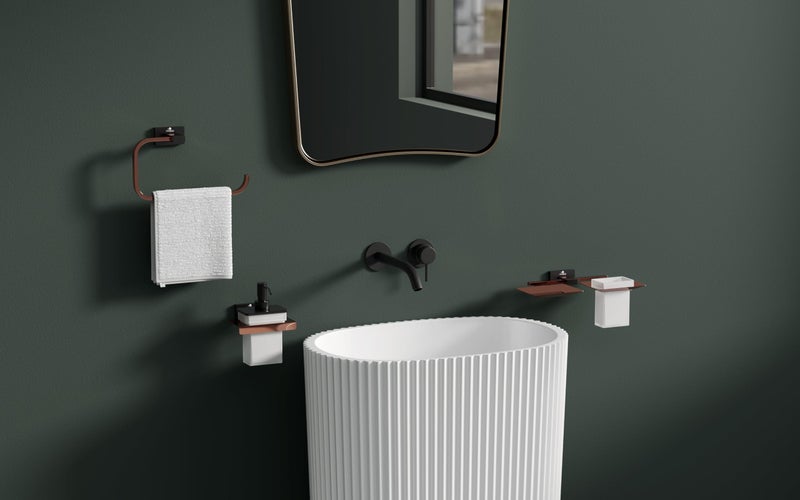 AQUARIUM Parth Metal Silk Series Towel Bar ? Premium Stainless Steel Bathroom Towel Holder | Rust-Resistant, Wall-Mounted | Easy Installation | Ideal for Bathrooms & Wash Areas (Black Matt) - Image 5