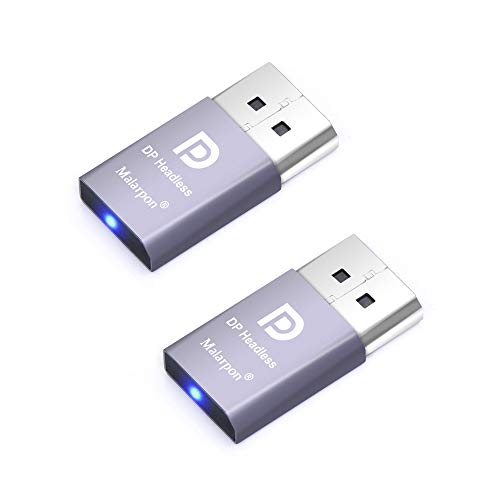 Malarpon DispalyPort Headless Ghost Display Emulator with Blue Light for PC 4K DP Dummy Plug (fit Headless 1080@60Hz-3840x2160@17Hz) 2P - Image 1