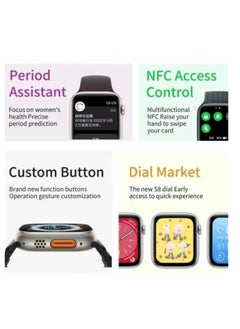 Bastec Smart Watch 7in1 Deluxe Edition  Waterproof IP67 With Health Fitness Tracker Sport Watch Supports NFC with 7 Bracelets and Protection Cover 49MM-Multicolour  - Image 4