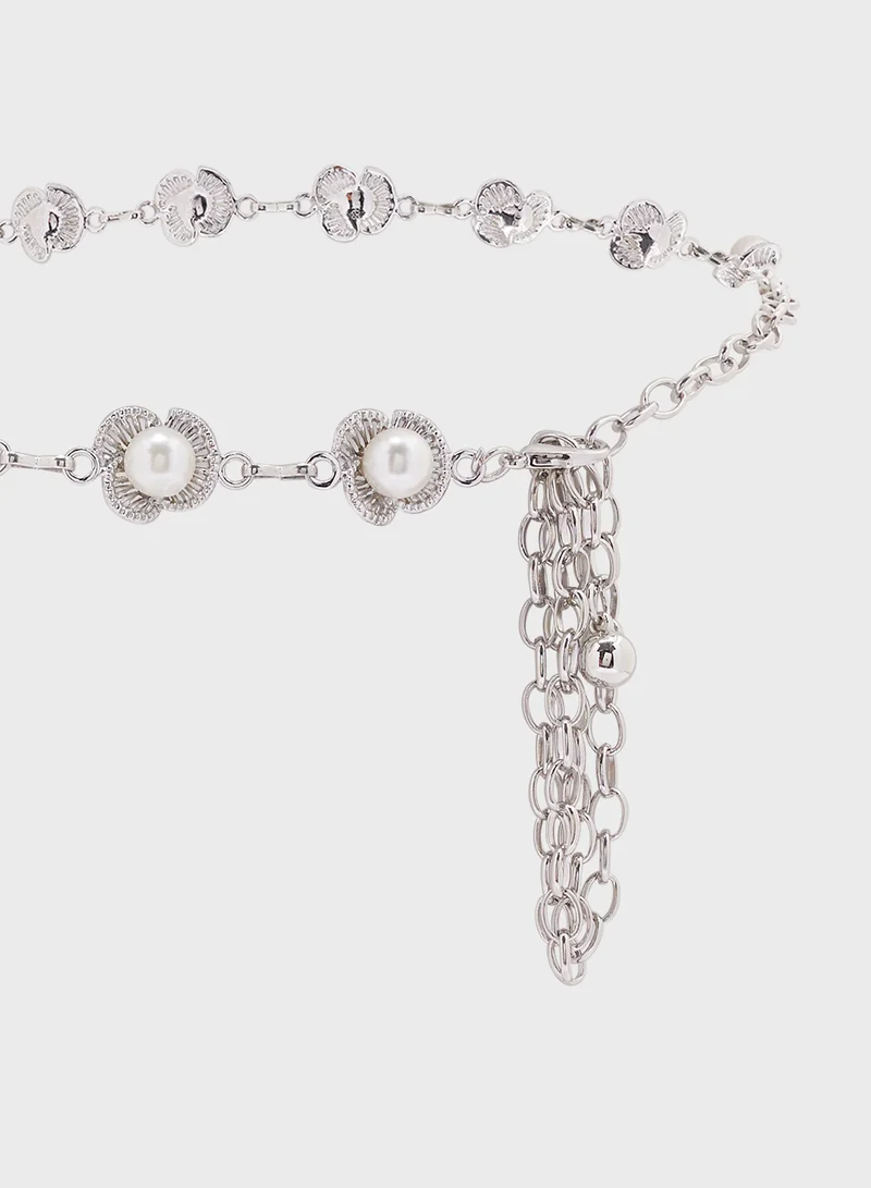 Ella Limited Edition Floral Pearl  Chain Belt