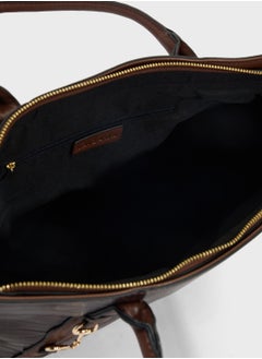 Khizana Horse Bit Detail Croc Tote Bag  - Image 5