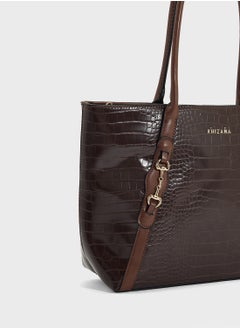 Khizana Horse Bit Detail Croc Tote Bag  - Image 4