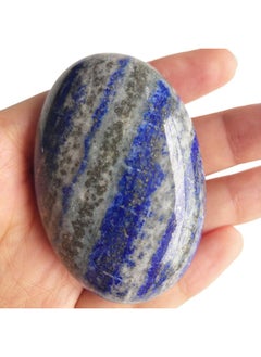 Loveliome Loveliome Lapis Lazuli Polished Stones, Oval Healing Palm Pocket Stone Indoor Fountain Stones Massage Energy Crystal  - Image 1