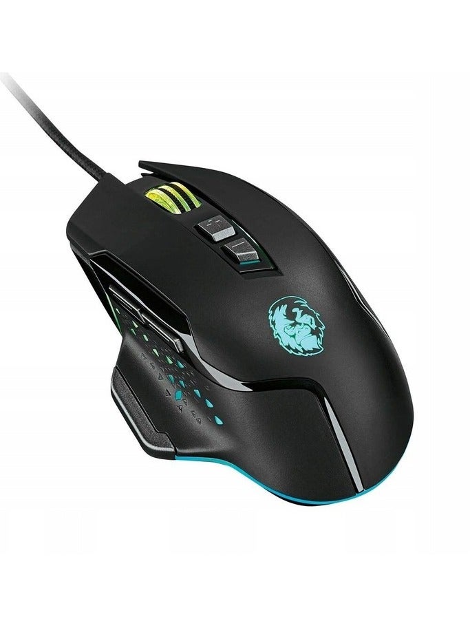 SilverCrest RGB Gaming Mouse - AVAGO 3050 4000DPI Optical (1000 Hz / 60IPS / 20G)- 6 LED Lights - 7 Prograble Buttons - Non-Slip Wired Ergonomic For MMO,RTS,FPS, MOBA Games (SGM 4000 A1) - Image 1