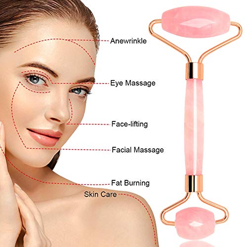 Sei Regina Jade Roller for Face - Rose Quartz Face Roller Skin Care - Stone Facial Roller, Face Massager for Women, Relieve Stress, Remove Wrinkles Eye Puffiness - Image 5