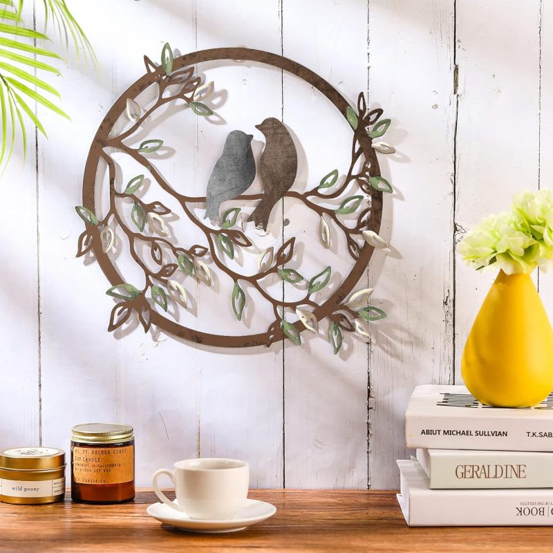 Metal Bird Silhouette 30 X 30 Cm Stylish Delicate Design Metal Wall Art - Sturdy Durable Material Wall Hanging for Home Office Garden Indoor Outdoor Decor - Image 3