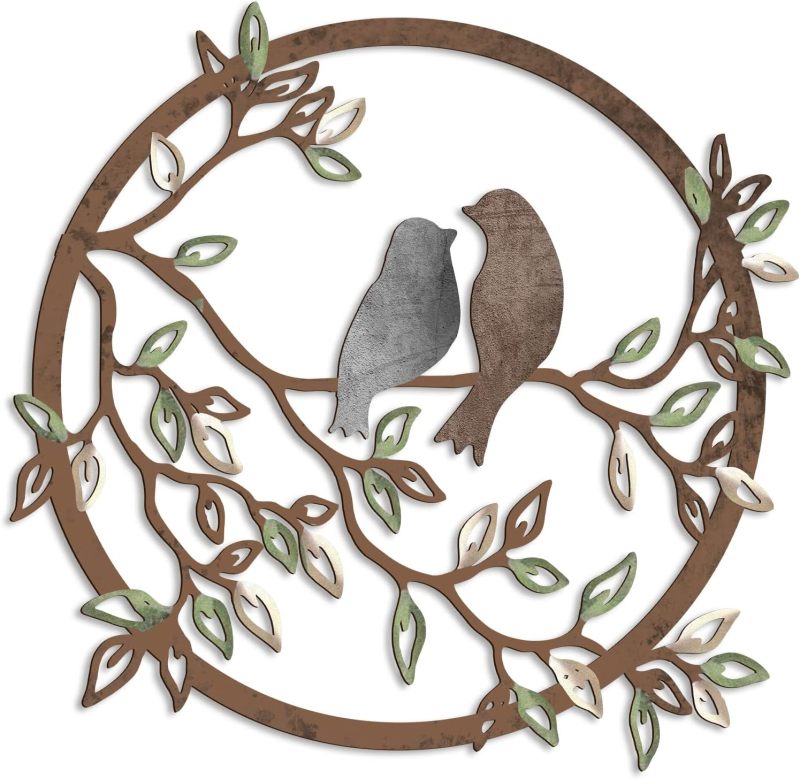 Metal Bird Silhouette 30 X 30 Cm Stylish Delicate Design Metal Wall Art - Sturdy Durable Material Wall Hanging for Home Office Garden Indoor Outdoor Decor - Image 1