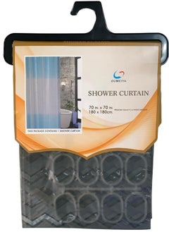 Generic Shower Curtain 180x180 cm, Water Proof, Plaid (Gray) 