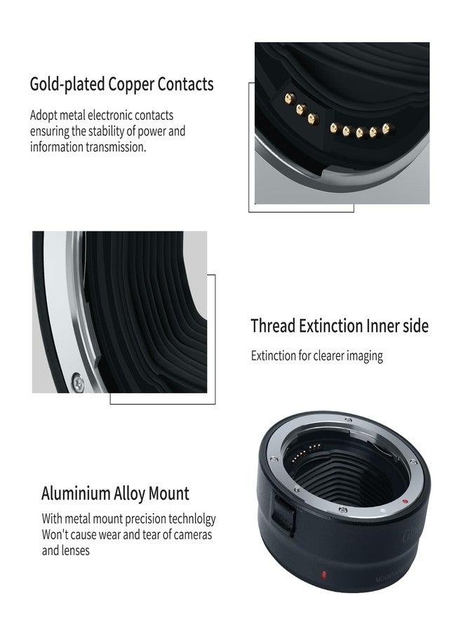 Gltire Suitable for Canon EF/EF-S Lens to EOS R RP R3 R5 R5II R6 R7 R8 R10 R50 R100 Series mirrorless Cameras, autofocus EF to R Bayonet Adapter - Image 4