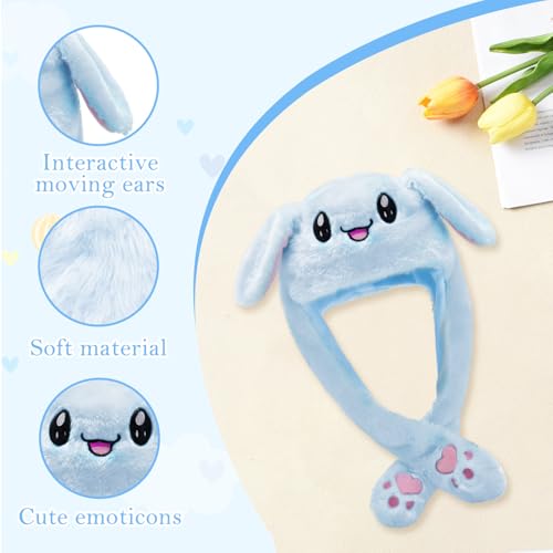 Flavizo Bunny Cap with Moving Ears | Funny Rabbit Hats with Paws | Cute Jumping Pop Up Beating Hat for Kids, Girls and Women | Plush Dress Up Toy Gift - Image 3