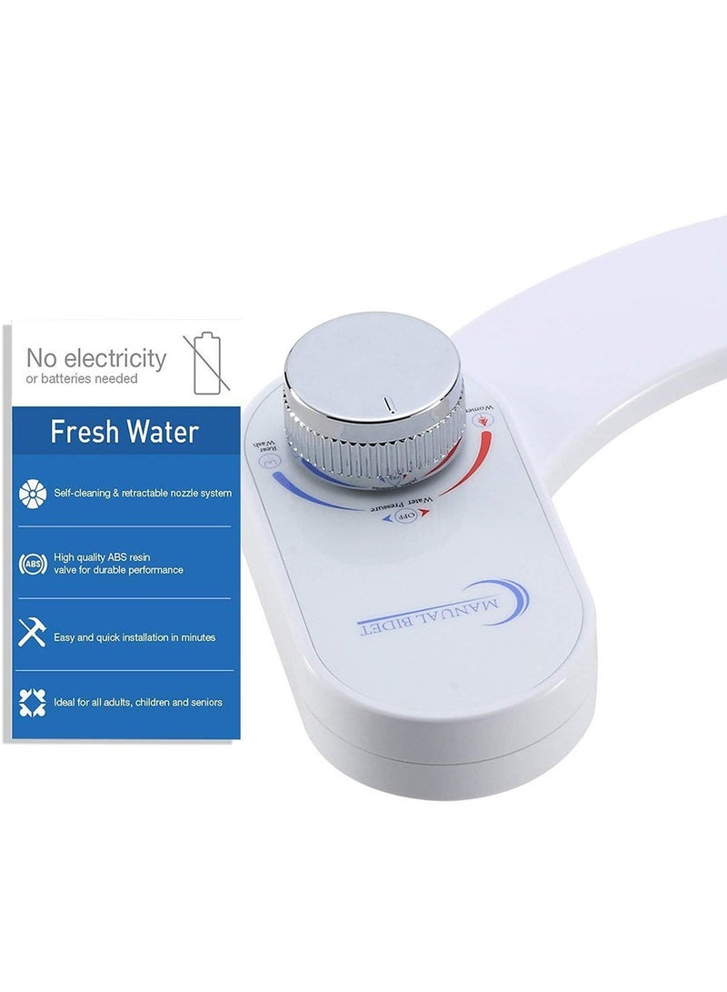 Adjustable Water Pressure Bidet Self-Cleaning Nozzle Fresh Water Non-Electric Bidet Attachment for Toilet Seat Easy Installation - Image 4