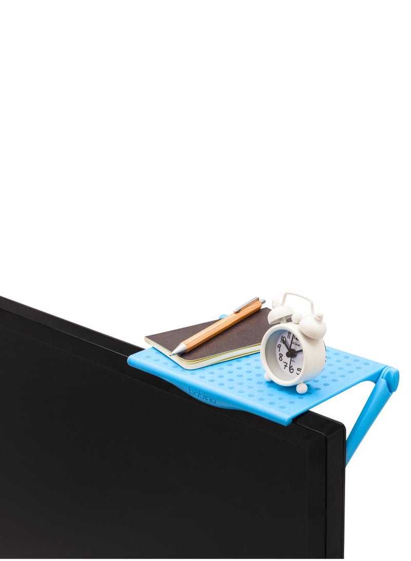 bobino TV Monitor Screen Shelf | Turquoise | Anti-Slid Anti-Skid Minimalist Monitor Mounted Organizer for Photo Frames, Remote, Pots, Dolls - Image 4