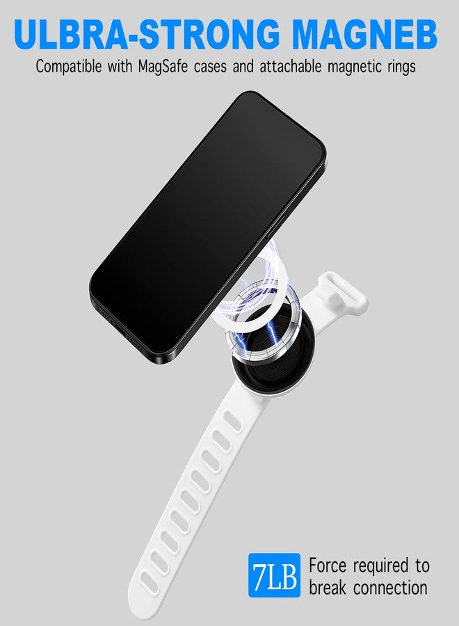 Longomat Stroller Phone Holder Universal Phone Holder for Stroller Strong magnetic phone holder with adjustable strap, stable and safe, compatible with fitness equipment, strollers, shopping carts, White - Image 4