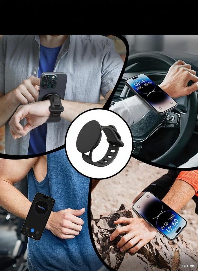 Longomat Stroller Phone Holder Universal Phone Holder for Stroller Strong magnetic phone holder with adjustable strap, stable and safe, compatible with fitness equipment, strollers, shopping carts, White - Image 5