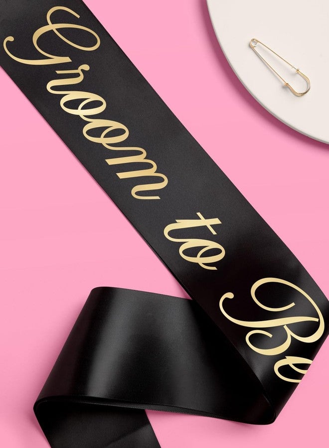 أكس أو، فيتي xo, Fetti Bride and Groom Sash Duo 2 Pack | White and Black satan, Gold Foil, Bridal Shower, Linegate Party, Bachelorette Decor, Wedding Mr & Mrs. - Image 4