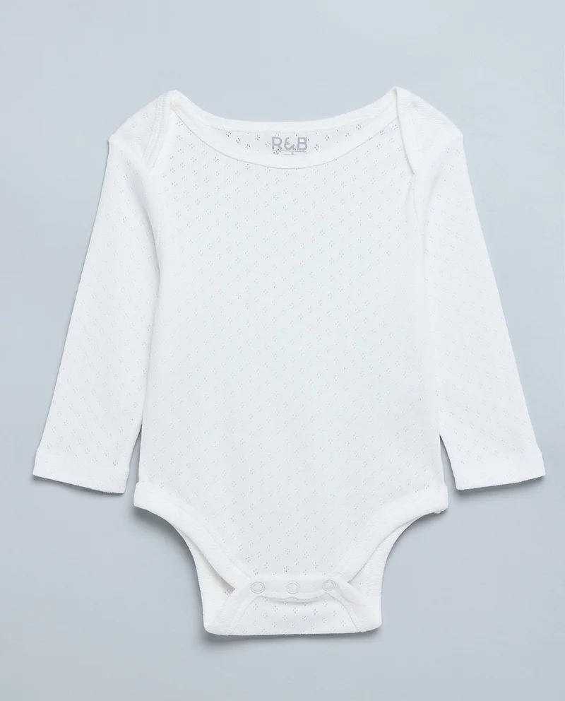 R&B 3 Pack Solid Bodysuits with Long Sleeves