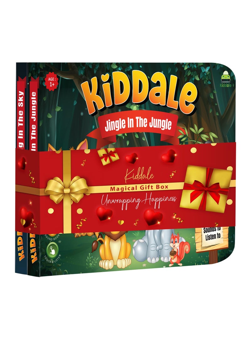 Kiddale Pack of 2 Musical Wild Animals Nursery Rhymes and Chirping in The Sky Birds Rhymes Sound Book for 1+ Year Old|Interactive Touch n Play Sound Book|Learning & Education for 1-3 Years Old  - Image 1
