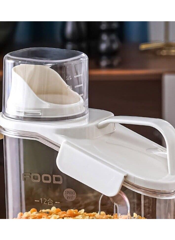 Generic - Pure Acrylic Beans Canister Set - Airtight with Practical Scale - White - 1800 ml Ha - Image 1