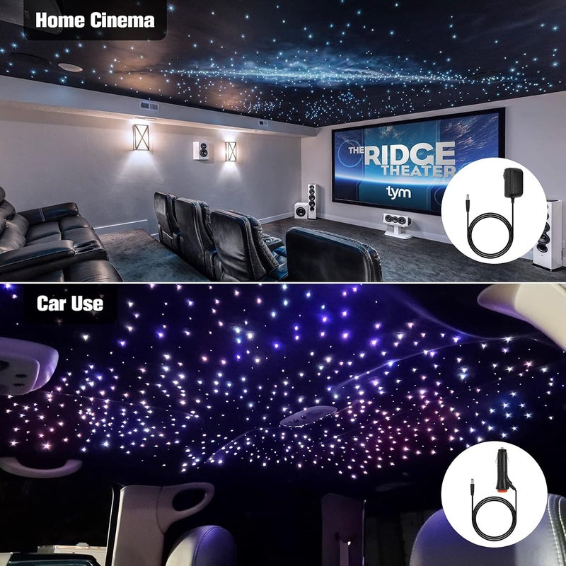 CHINLY 16W 550pcs 13.1ft 0.03in Bluetooth APP/Remote RGBW LED Fiber Optic Star Ceiling Lights Kit +Adapter+Cigarette Lighter for Car/Home Theater - Image 3