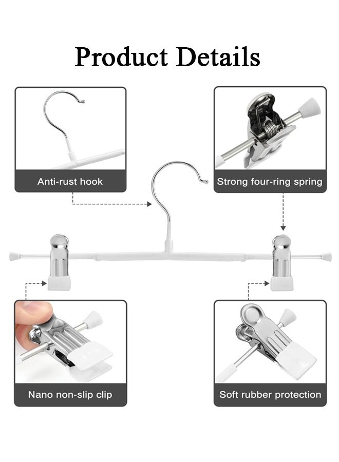 10 Pack Adjustable Multifunction Hangers with Clips for Pants, Skirts, Bras, Socks and Towels (White)  - Image 3
