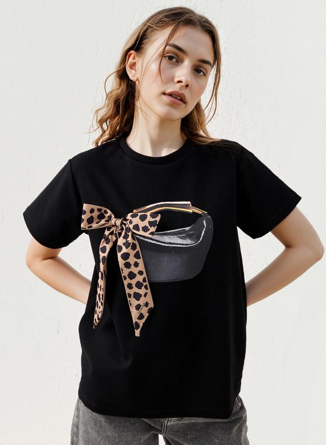 تواكستريمز تيشيرت بياقة دائرية وزخرفة قوس - Image 1