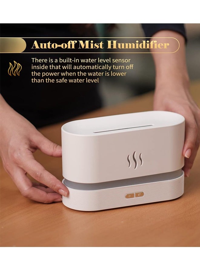 AnneFish - Noiseless Desk Flame Humidifier for Bedroom, Home, Office, Yoga Essential Oil Diffuser with No-Water Auto-Off Protection, 7 Color Lights - Image 1