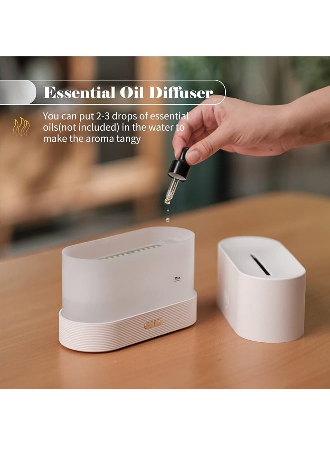 AnneFish - Noiseless Desk Flame Humidifier for Bedroom, Home, Office, Yoga Essential Oil Diffuser with No-Water Auto-Off Protection, 7 Color Lights - Image 1