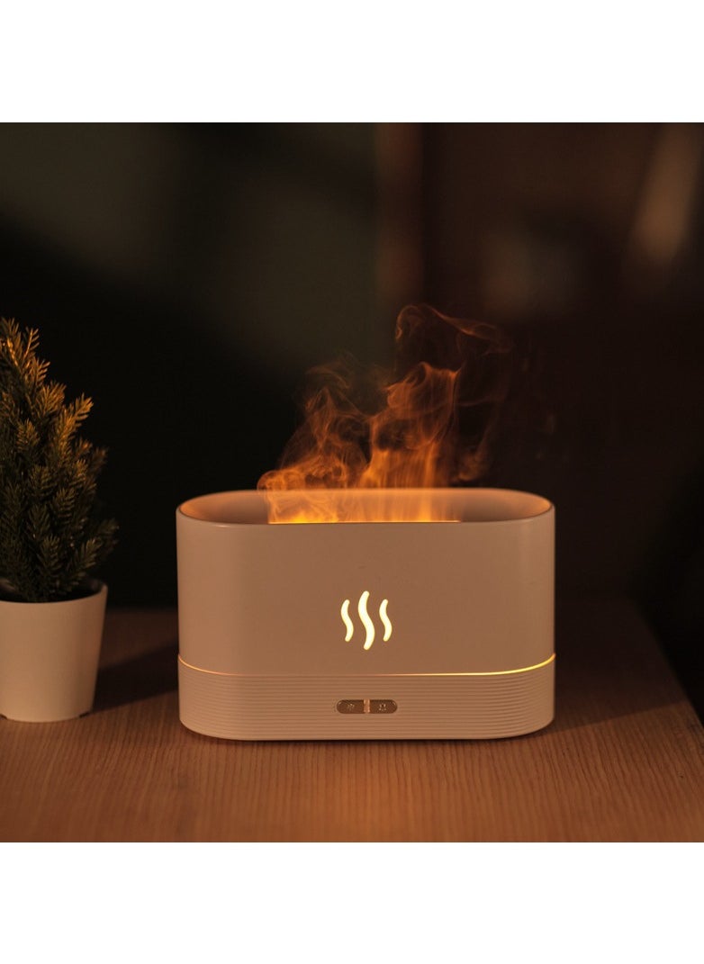 AnneFish - Noiseless Desk Flame Humidifier for Bedroom, Home, Office, Yoga Essential Oil Diffuser with No-Water Auto-Off Protection, 7 Color Lights - Image 1