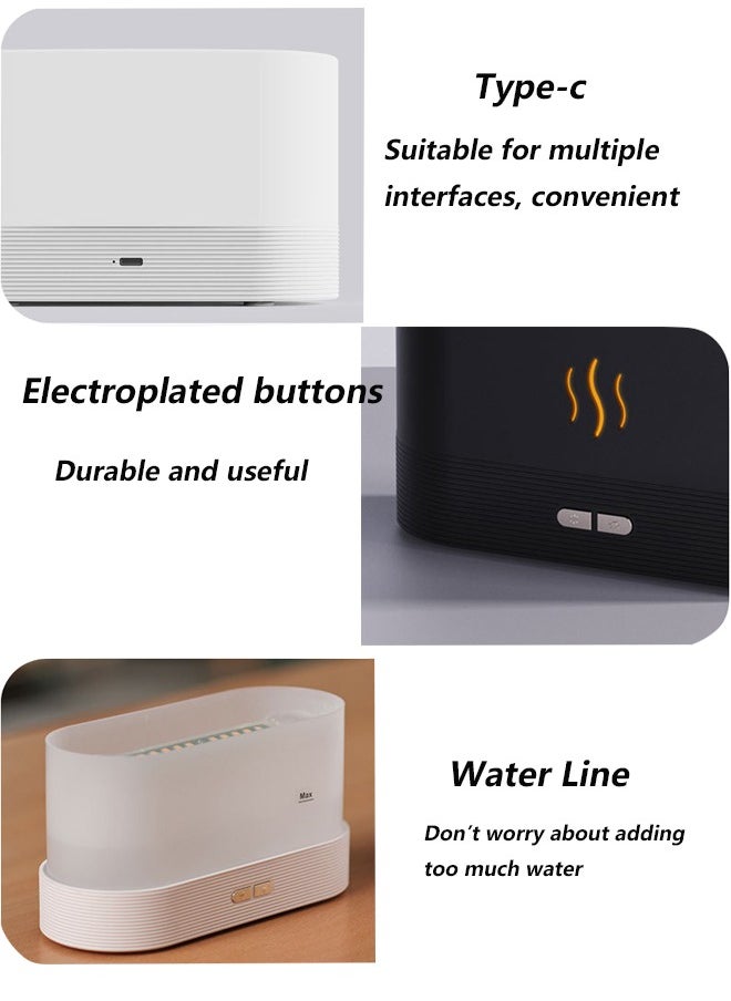 AnneFish - Noiseless Desk Flame Humidifier for Bedroom, Home, Office, Yoga Essential Oil Diffuser with No-Water Auto-Off Protection, 7 Color Lights - Image 1