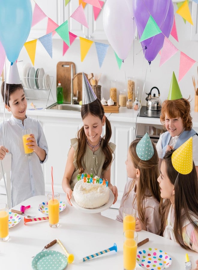 Fumwase Multicolor Burlap Banner 48 Pcs Pennant Banner Flags Rainbow Bunting Banner 52.5ft Reusable Pastel Garland for Birthday Baby Shower Easter Classroom Bedroom Window Wall Party Decoration - Image 5