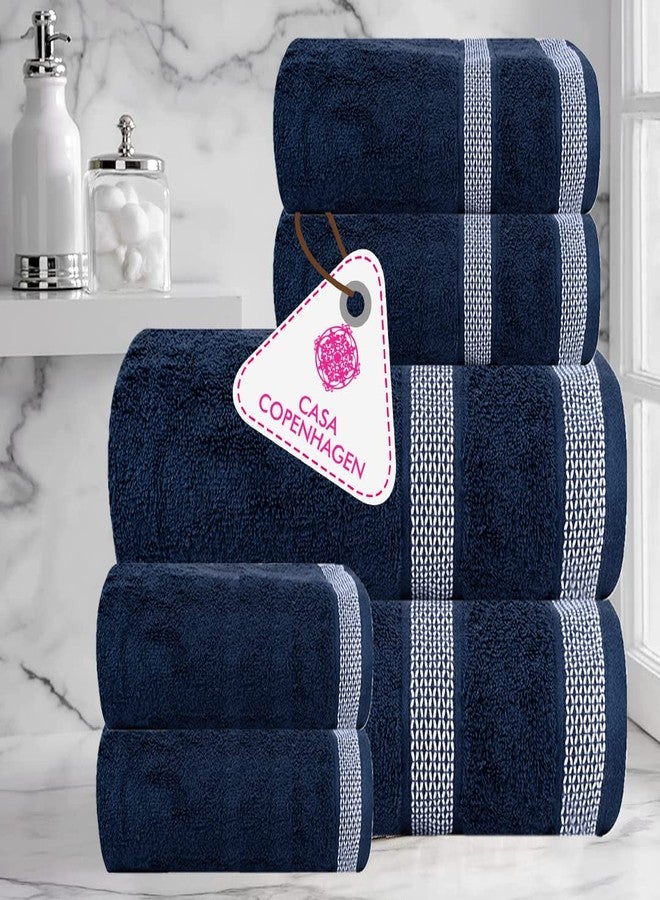 CASA COPENHAGEN Solitaire 6 Pieces Towel Set- Light Navy, 600 GSM 2 Bath Towel 2 Hand Towel 2 Washcloth, Designed in Denmark Made of Soft Egyptian Cotton for Bathroom, Kitchen & Shower - Image 2