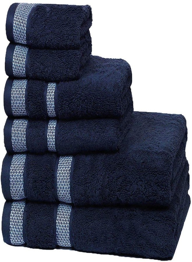 CASA COPENHAGEN Solitaire 6 Pieces Towel Set- Light Navy, 600 GSM 2 Bath Towel 2 Hand Towel 2 Washcloth, Designed in Denmark Made of Soft Egyptian Cotton for Bathroom, Kitchen & Shower - Image 5