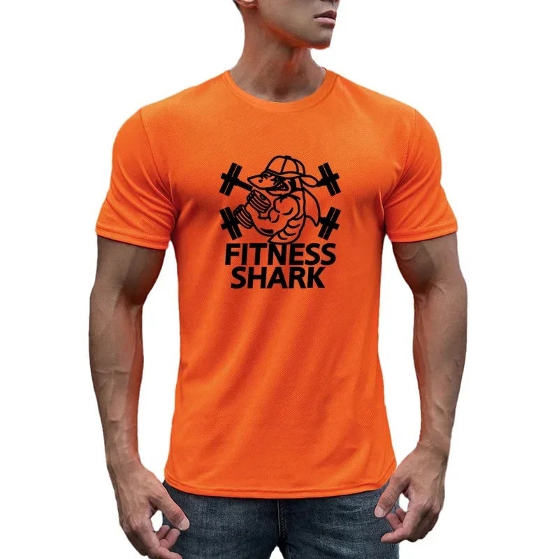 Muscle fitness quick-drying short sleeve moisture wicking round neck training basketball breathable sports trendy ins casual T-shirt for men - Image 3