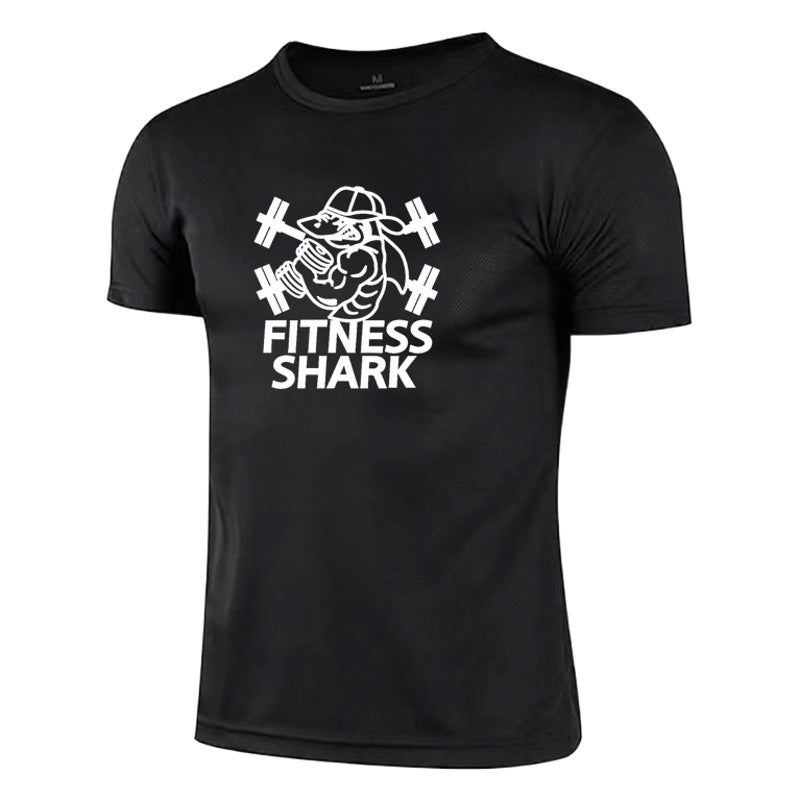 Muscle fitness quick-drying short sleeve moisture wicking round neck training basketball breathable sports trendy ins casual T-shirt for men - Image 2