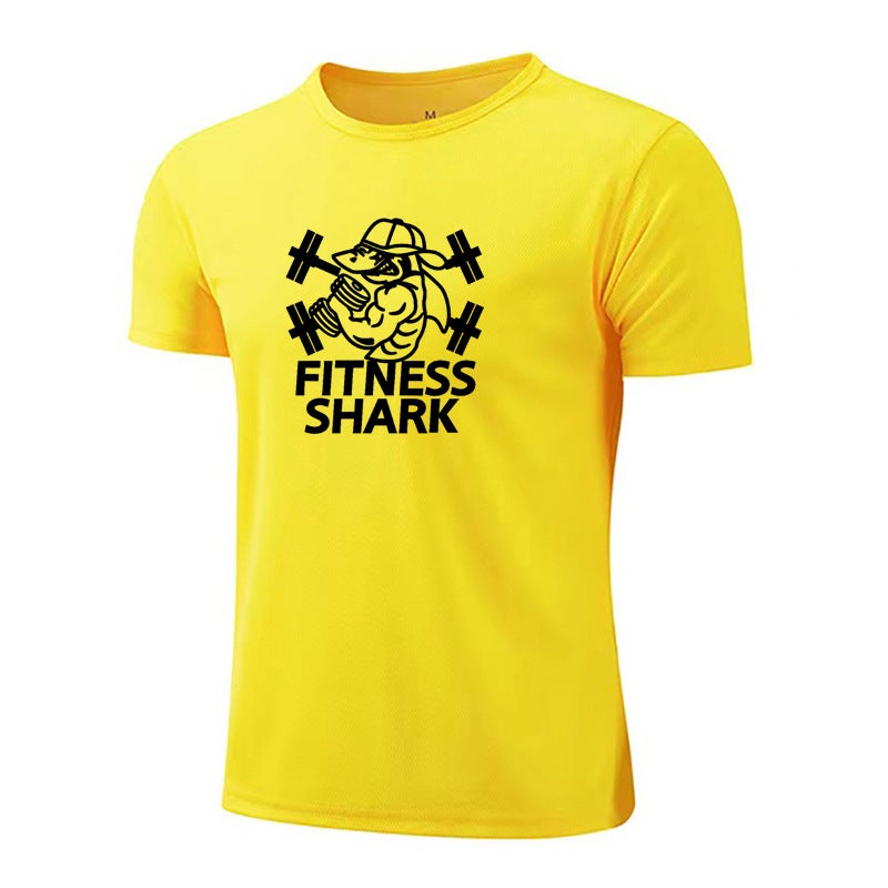 Muscle fitness quick-drying short sleeve moisture wicking round neck training basketball breathable sports trendy ins casual T-shirt for men - Image 1
