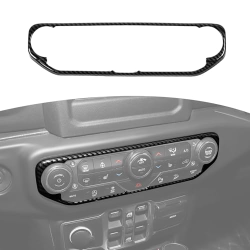 RT-TCZ for Wrangler JL Carbon Fiber Center Dash AC Switch Cover Trim Frame for Jeep Wrangler JL JLU Gladiator JT 2018-2023 Carbon Fiber Interior Accessories - Image 1