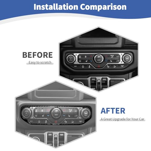 RT-TCZ for Wrangler JL Carbon Fiber Center Dash AC Switch Cover Trim Frame for Jeep Wrangler JL JLU Gladiator JT 2018-2023 Carbon Fiber Interior Accessories - Image 3