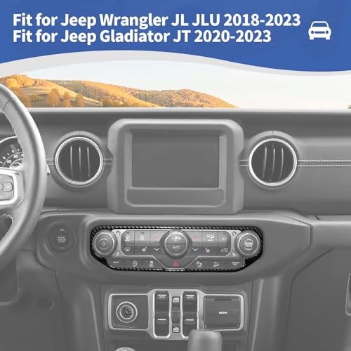 RT-TCZ for Wrangler JL Carbon Fiber Center Dash AC Switch Cover Trim Frame for Jeep Wrangler JL JLU Gladiator JT 2018-2023 Carbon Fiber Interior Accessories - Image 5