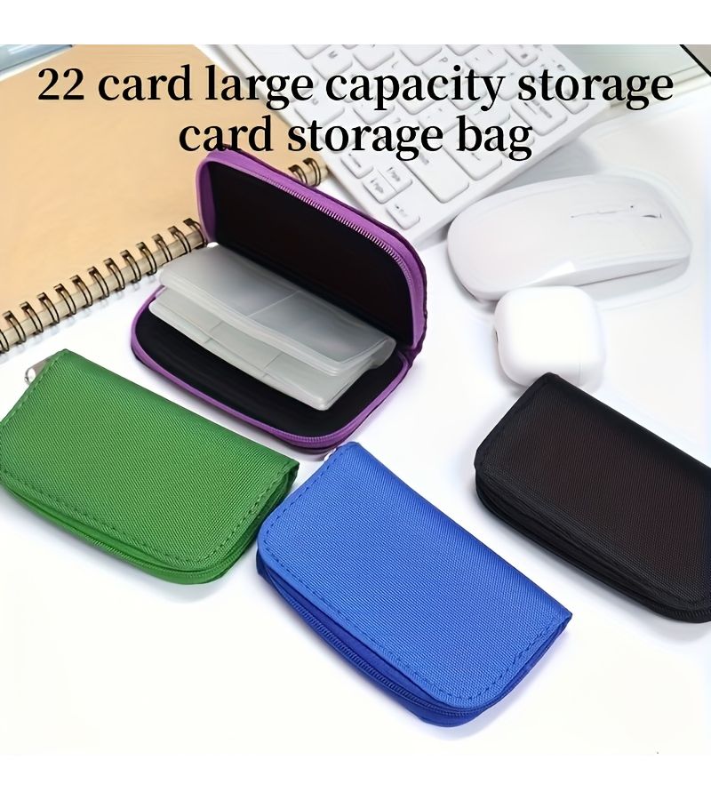 Purple 2 Pcs Portable Multifunctional PVC Storage Card Cases with 22 Slots for SD and CF Memory Cards - Image 3