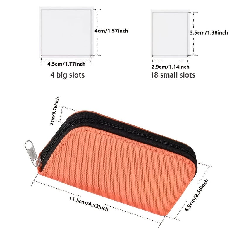 Purple 2 Pcs Portable Multifunctional PVC Storage Card Cases with 22 Slots for SD and CF Memory Cards - Image 2