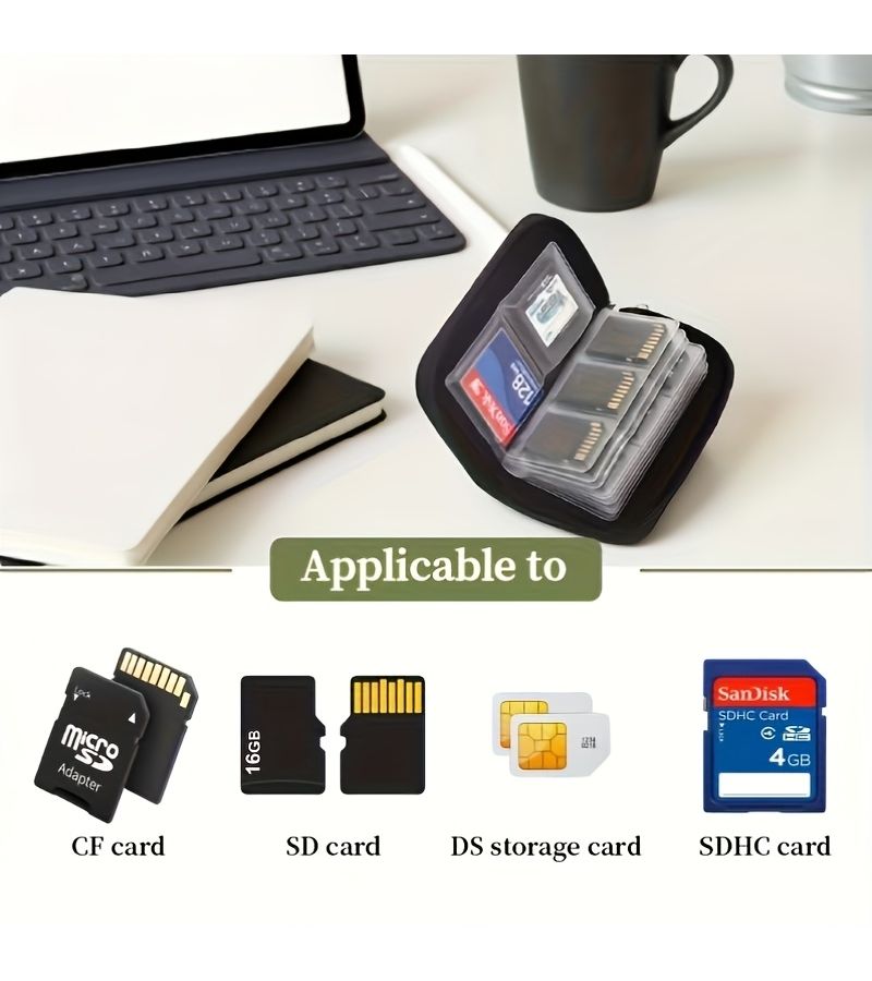 Purple 2 Pcs Portable Multifunctional PVC Storage Card Cases with 22 Slots for SD and CF Memory Cards - Image 4