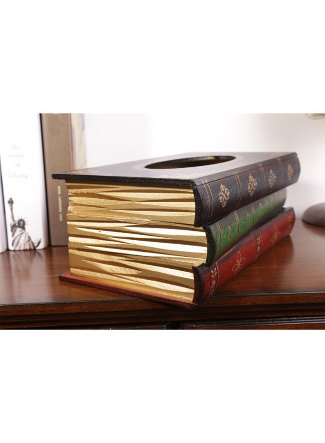 Book Tissue Dispenser Decorative Retro Environmentally Friendly Hand Painted Textured for napkin Holder - Image 3