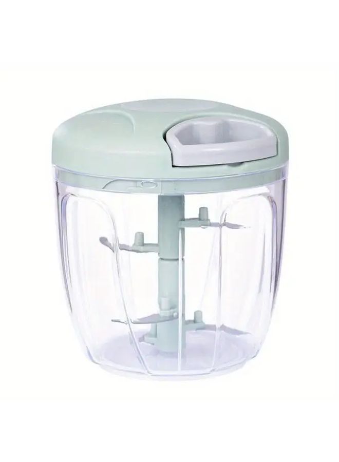 Green Manual Meat Grinder Vegetable Chopper 500ml Clear Chamber Easy Clean - Image 4