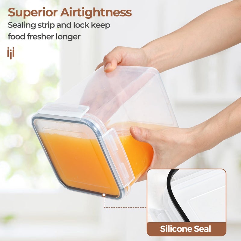 ComSaf Flour Sugar Storage Containers Set of 3 (5.2L/166oz) (2.5L/78oz*2)  Large Airtight Food Storage Containers with Lids  Plastic Canisters Sets for Kitchen  Pantry Organizers for Rice and Baking - Image 4